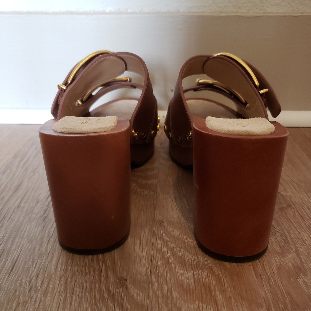 Veronica Beard Halifax leather clogs in Hazelwood womens shoes size 5.5 - Picture 9 of 16